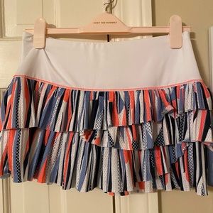 Womens blue, pink, white patterned tennis skirt